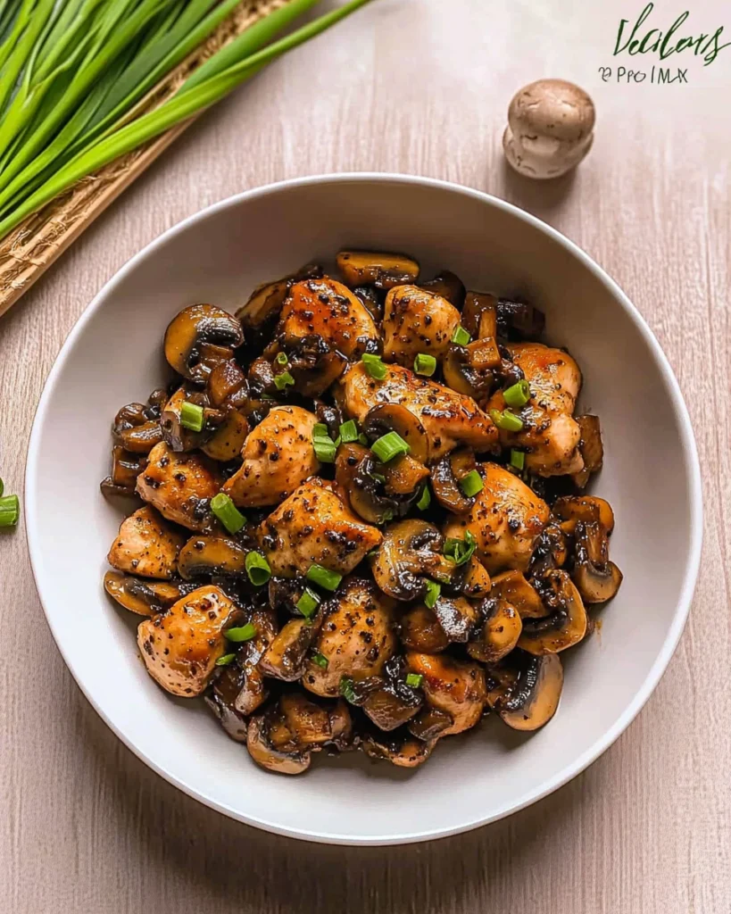 Black Pepper Chicken with Mushrooms