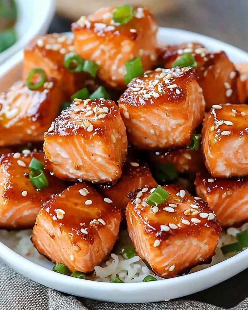 Crispy Honey Garlic Salmon Bites