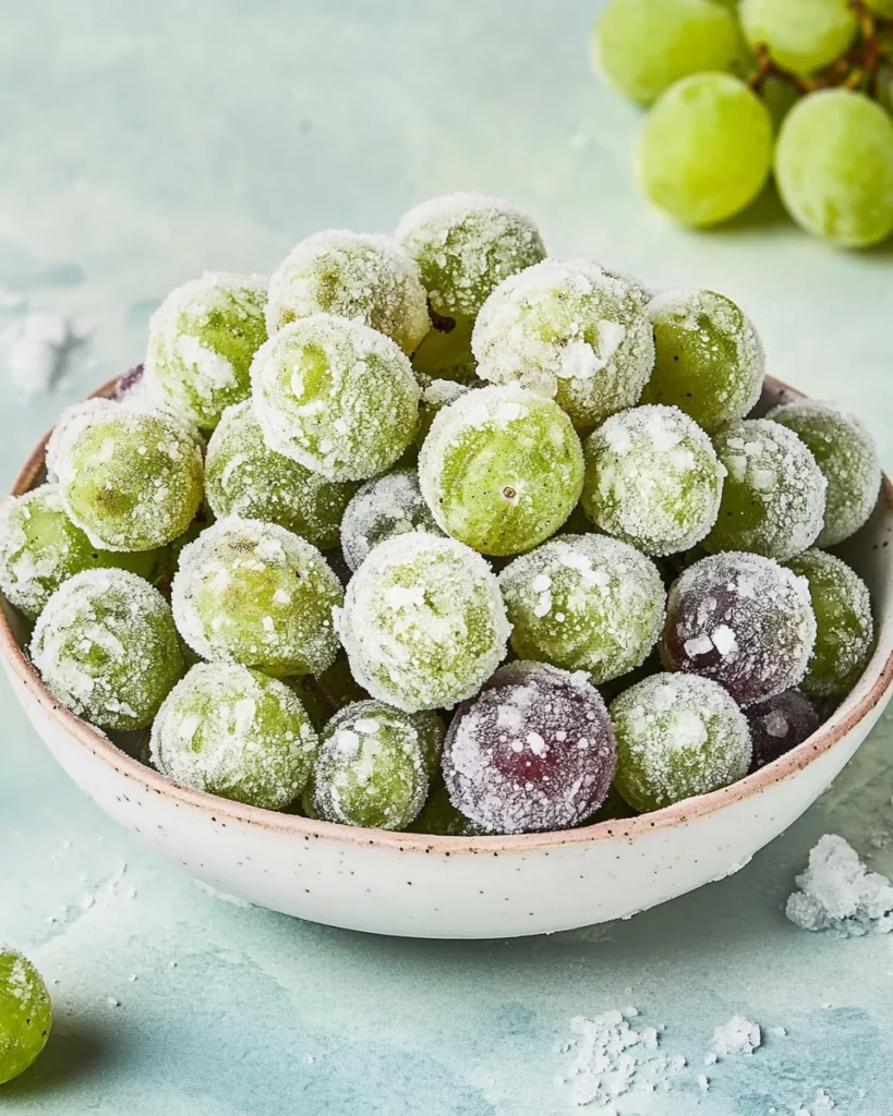 Healthy Sour Candied Frozen Grapes