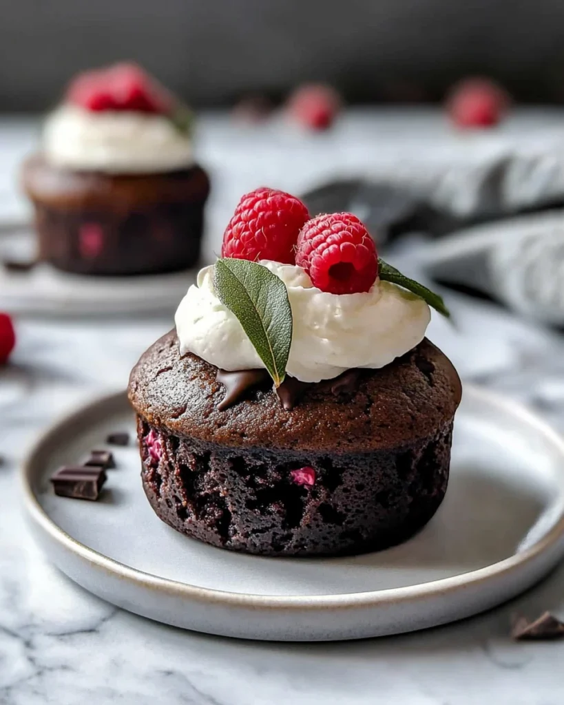 Raspberry Chocolate Lava Cupcakes