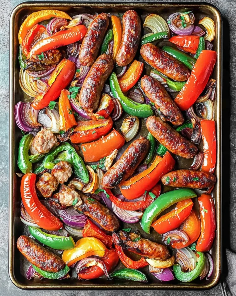 Sheet-Pan Chicken Sausage, Peppers, and Onions