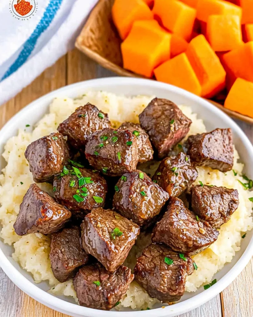 Air Fryer Garlic Butter Steak Bites