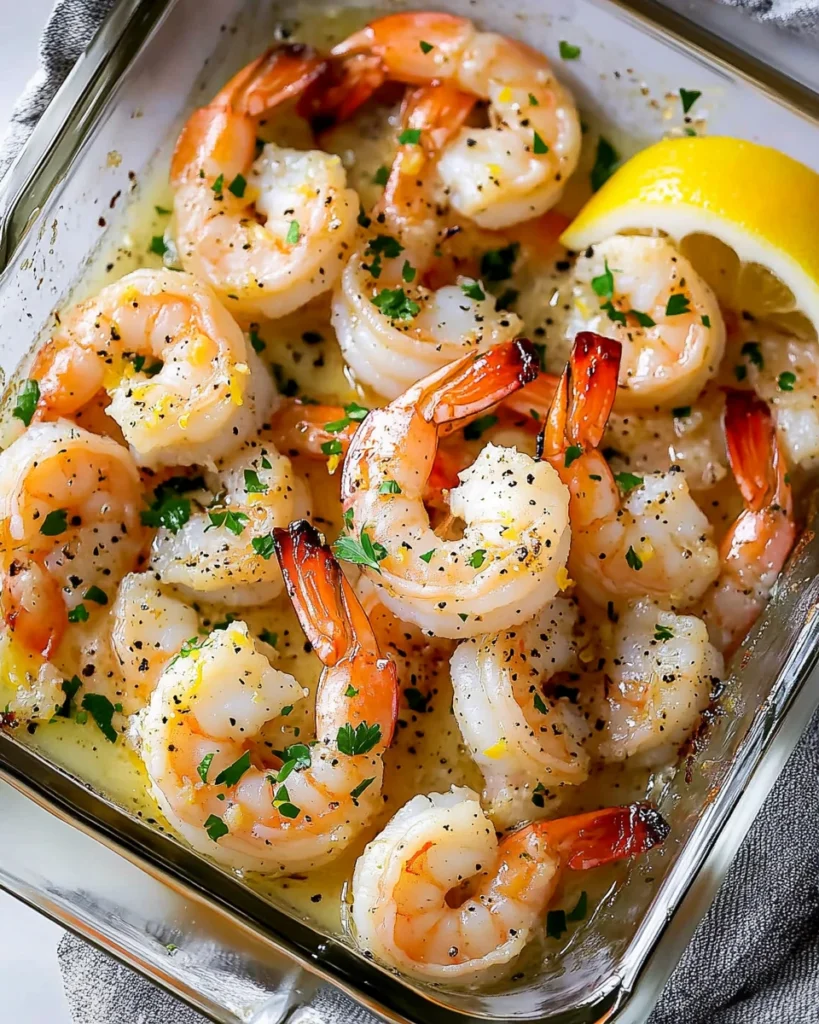 Baked Shrimp with Garlic Lemon Butter Sauce