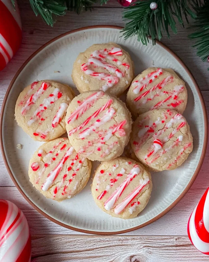 Candy Cane Shortbread Cookies