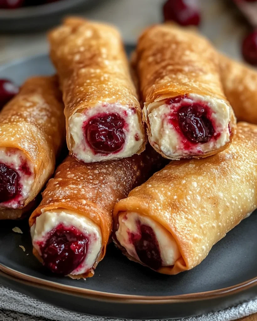Cherry Cheesecake Egg Rolls