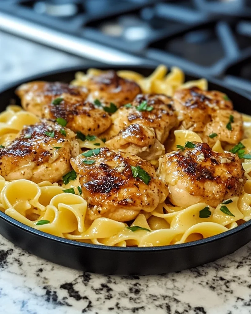 Garlic Butter Chicken with Buttered Noodles