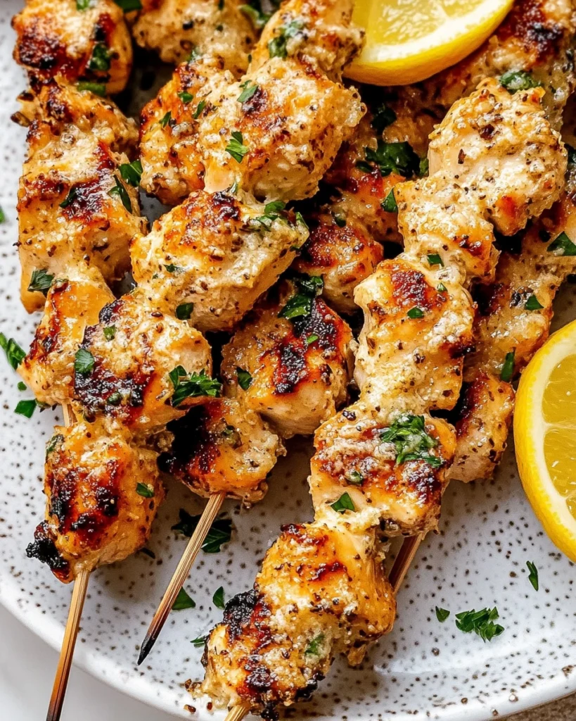 Garlic Parmesan Chicken Skewers