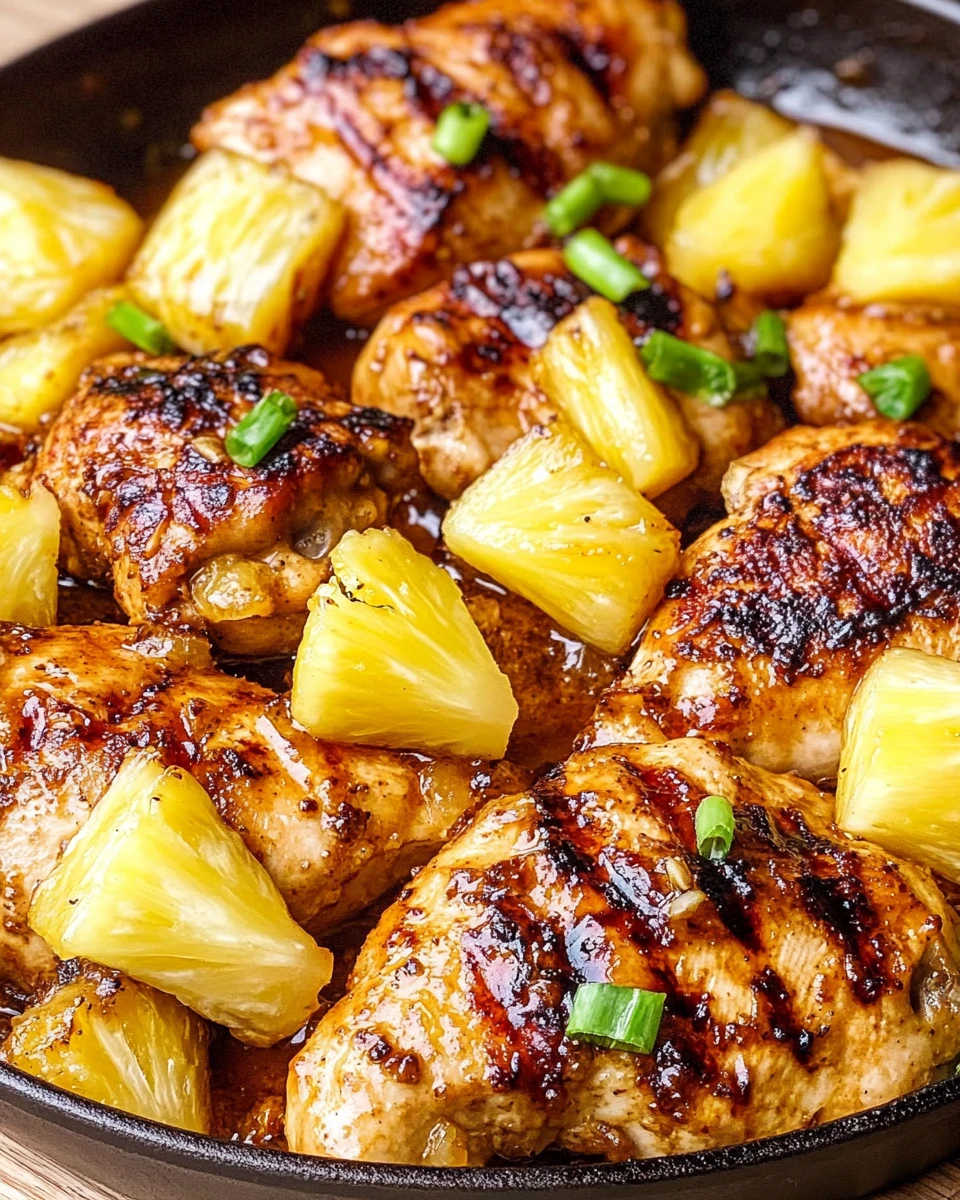 Grilled Pineapple Chicken with Honey-Glaze