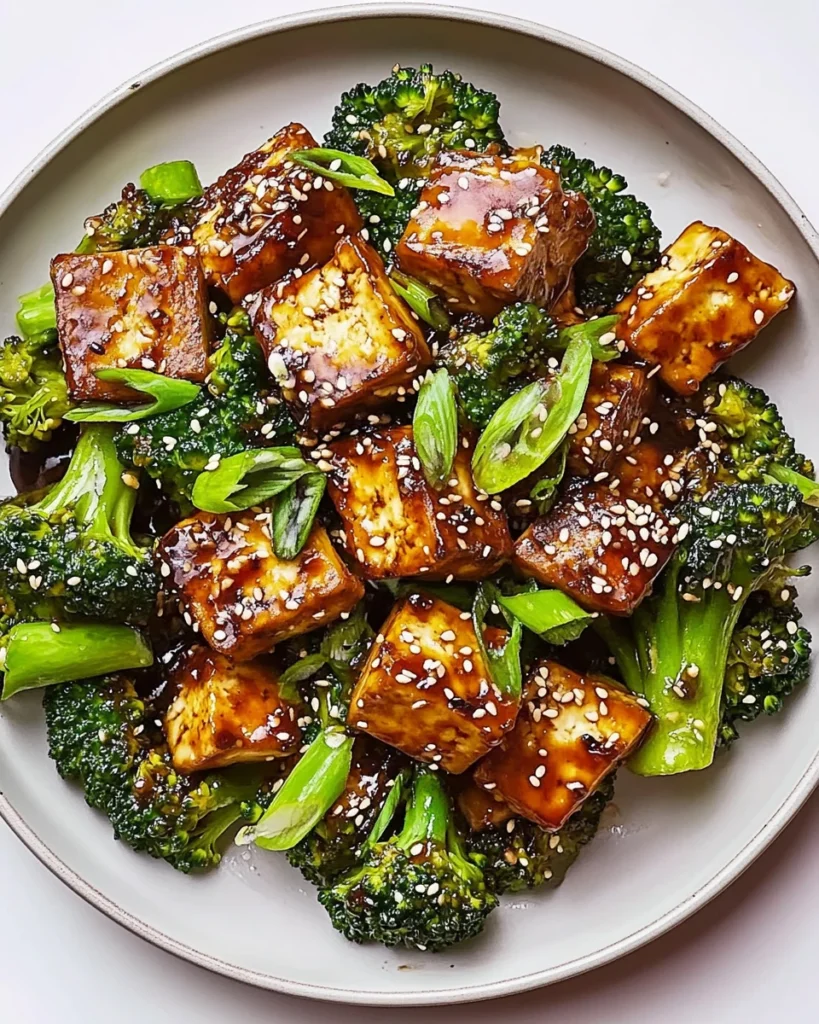 Pan Fried Sesame Tofu with Broccoli