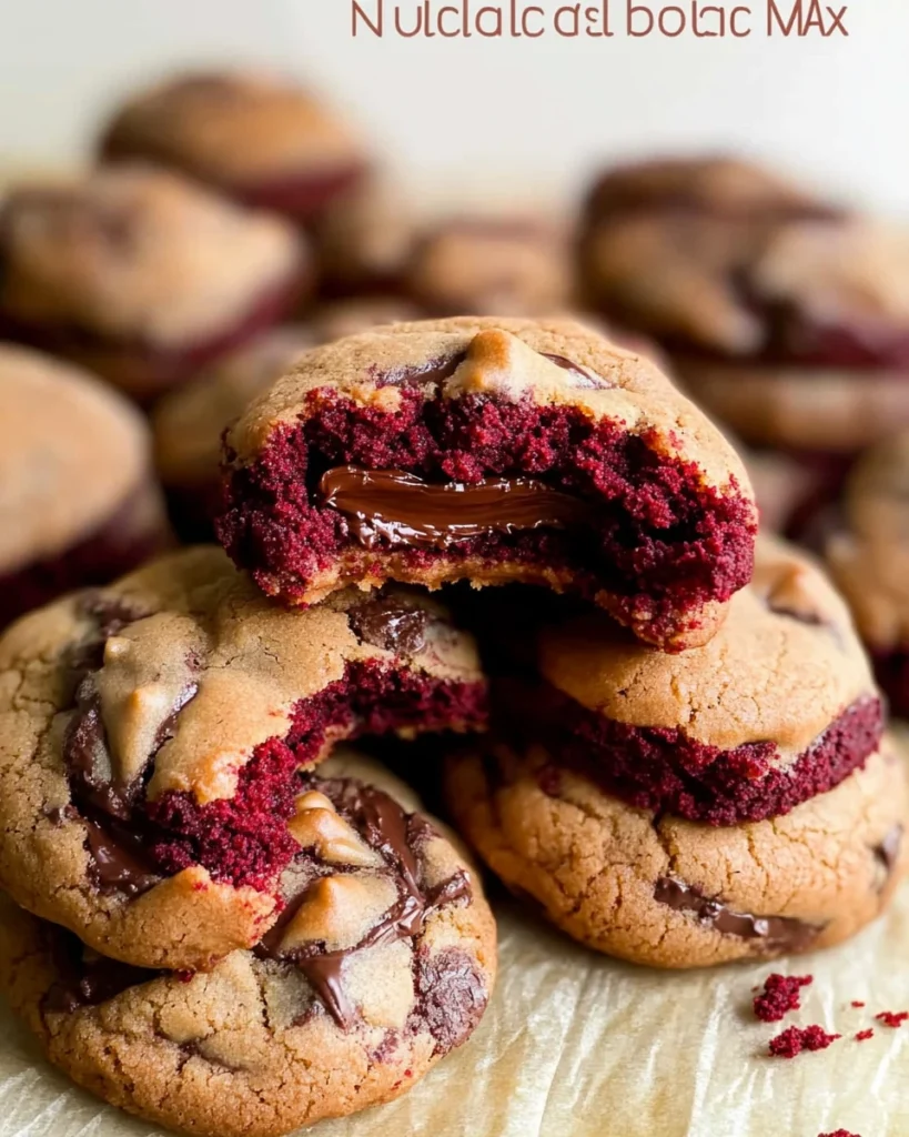 Red Velvet Nutella Stuffed Cookies