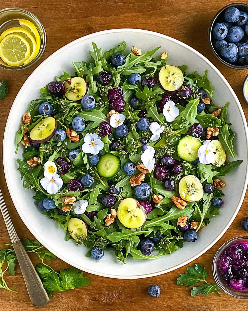 Blueberry Arugula Herb Salad
