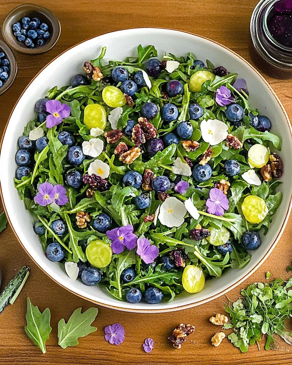 Blueberry Arugula Herb Salad