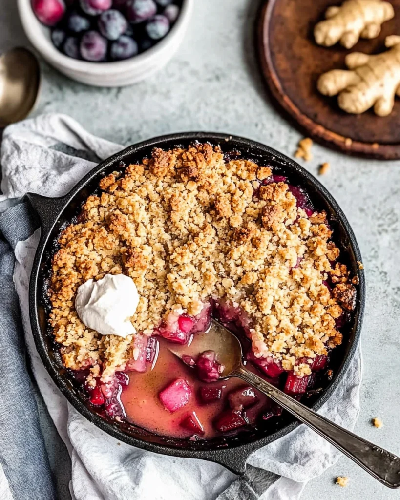 Easy Homemade Rhubarb Crumble With Ginger