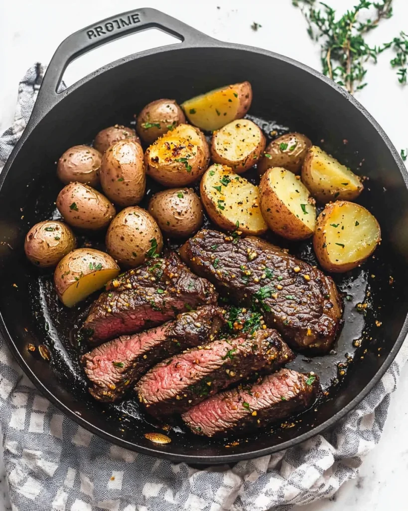 Garlic Butter Steak and Potatoes Skillet