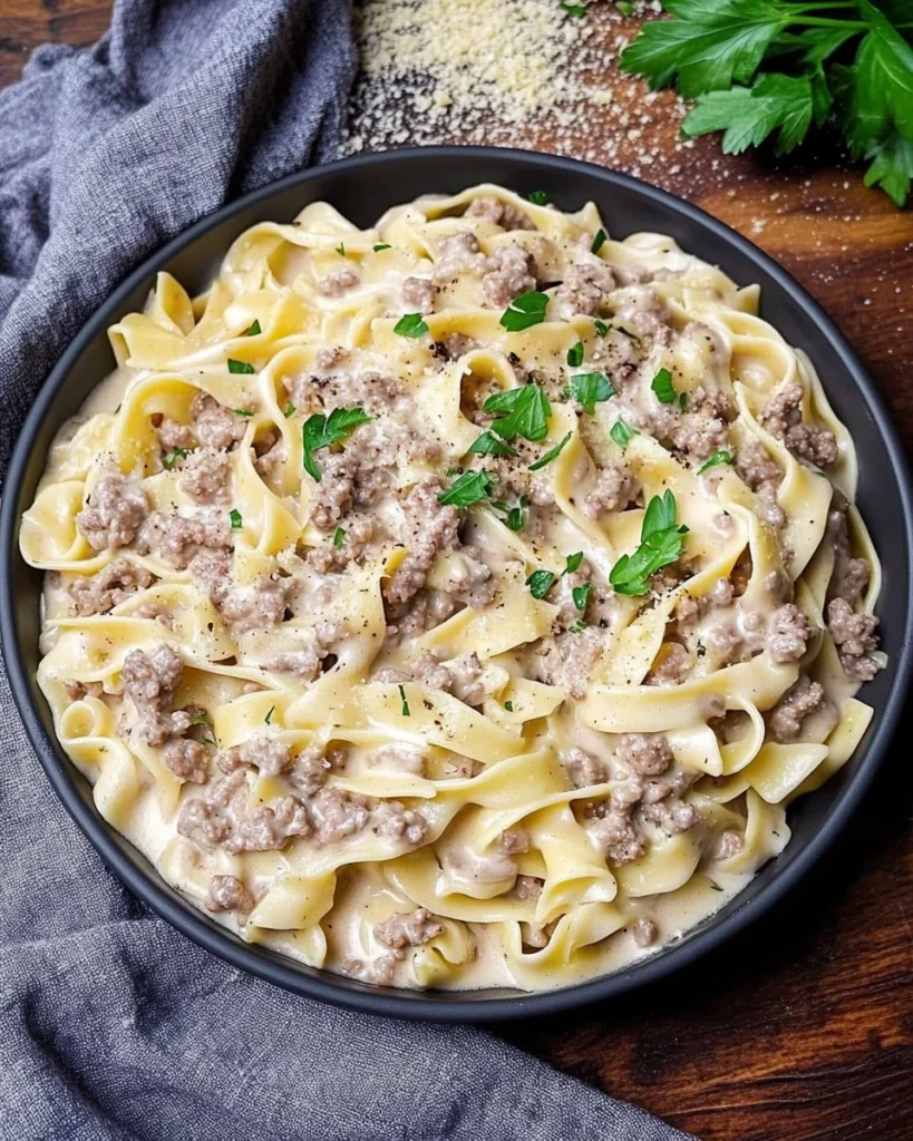 Ground Beef Alfredo