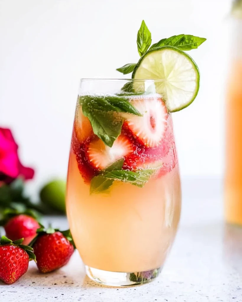 Honey-Sweetened Strawberry Basil Limeade