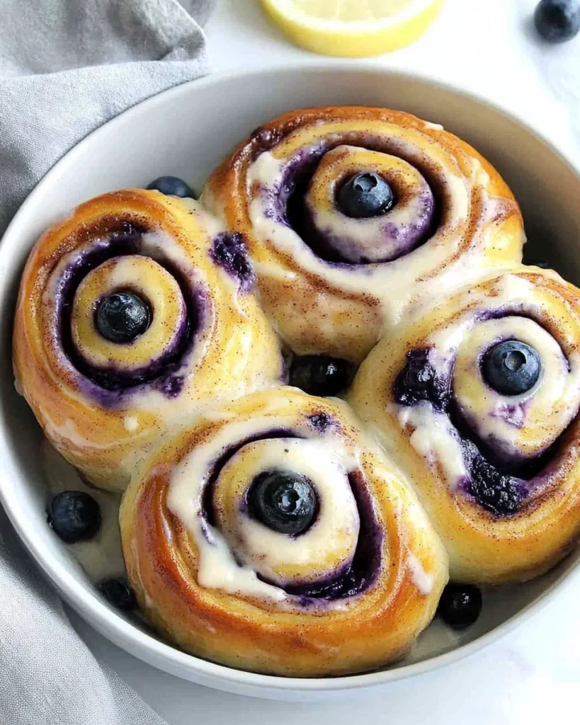 Lemon Blueberry Cheesecake Cinnamon Rolls