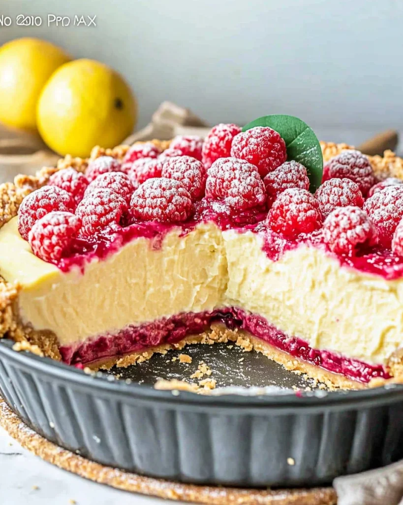 Lemon Raspberry No Bake Pie