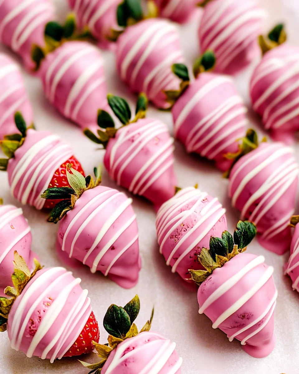 Pink Chocolate Covered Strawberries