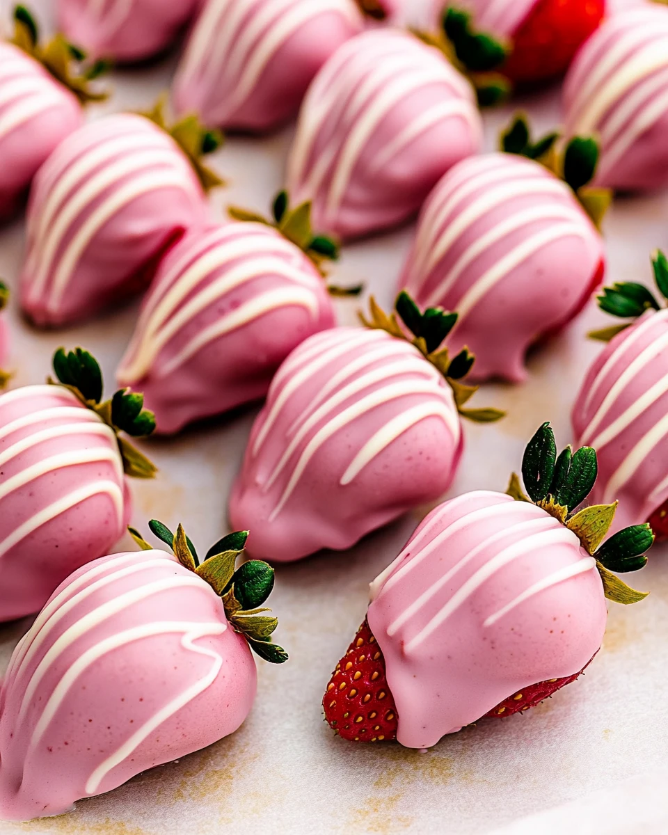 Pink Chocolate Covered Strawberries