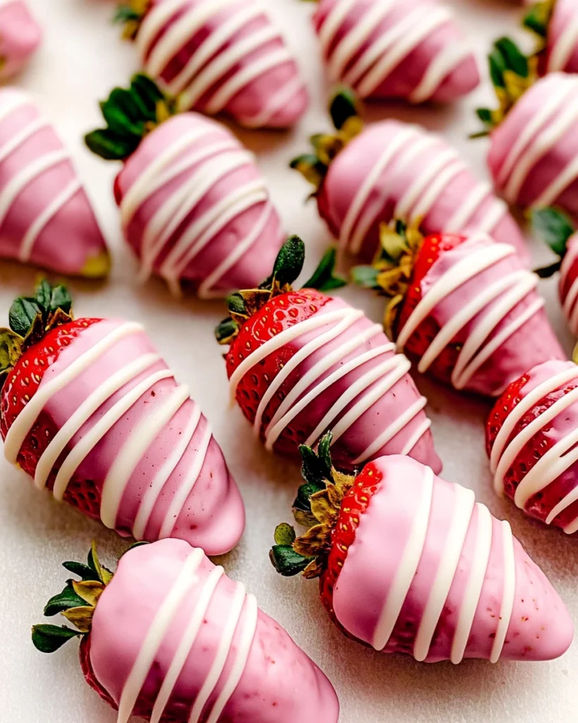 Pink Chocolate Covered Strawberries