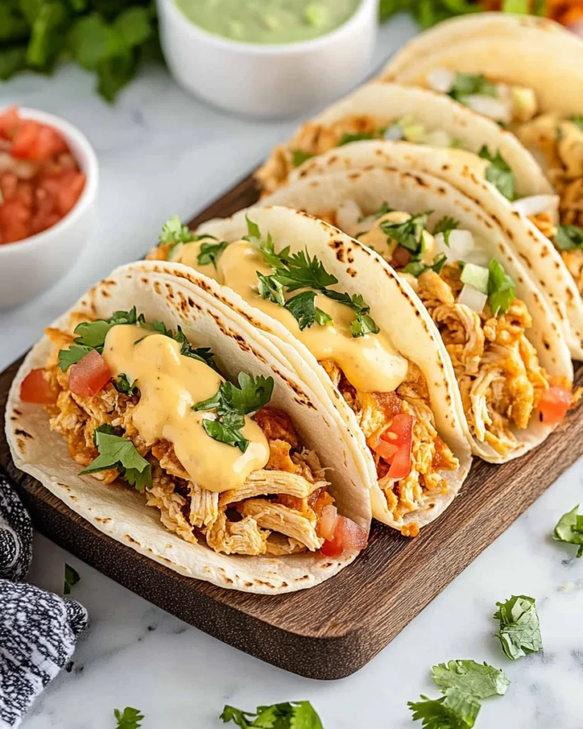 Queso Chicken Tacos