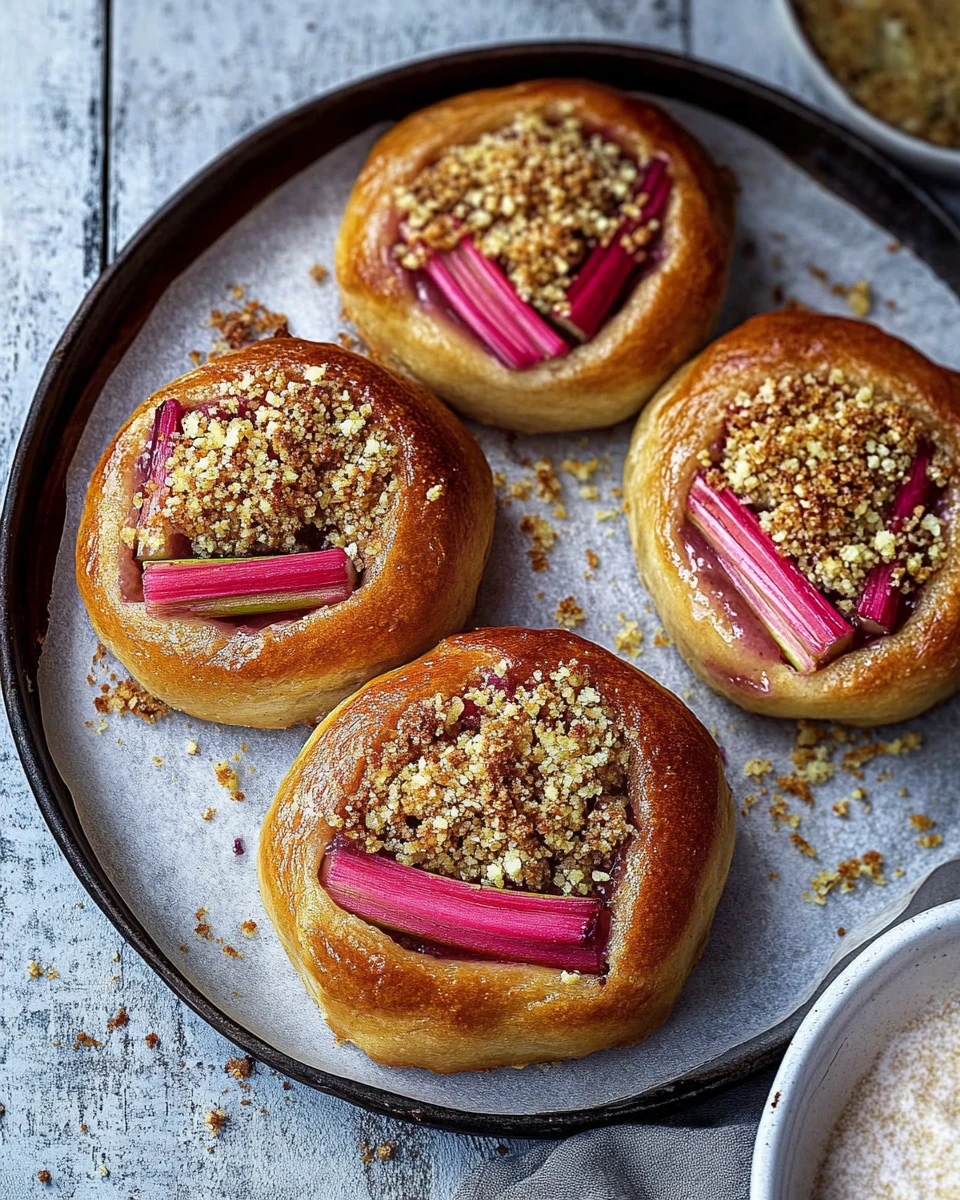 Rhubarb Frangipane Buns