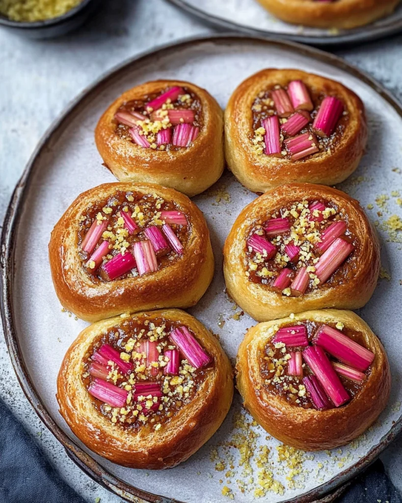 Rhubarb Frangipane Buns