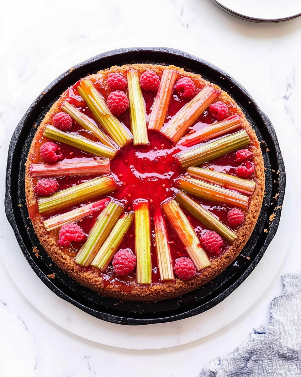 Rhubarb Raspberry Upside-Down Cake