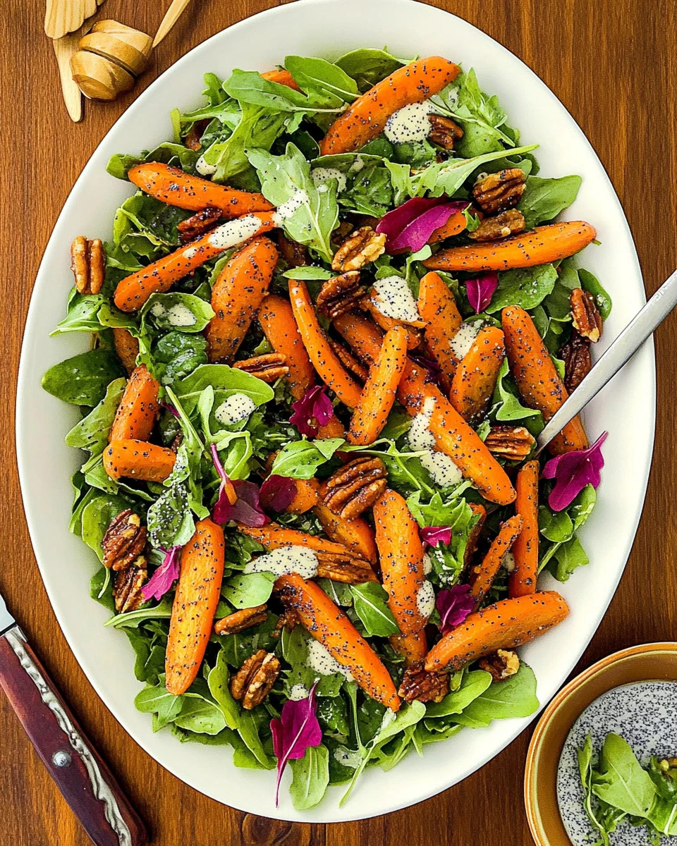 Roasted Carrot Salad with Honey Cider Poppy Seed Dressing