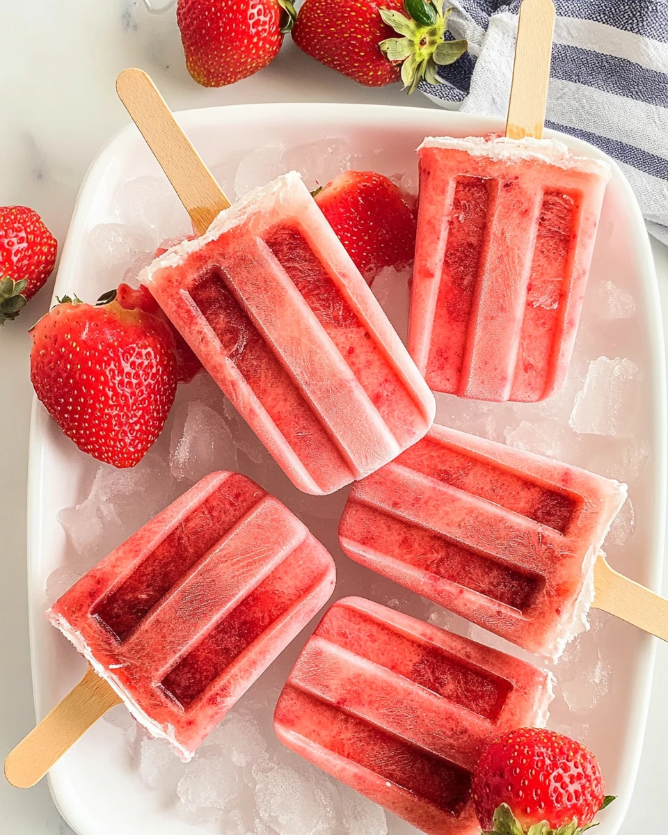 Strawberry Popsicles