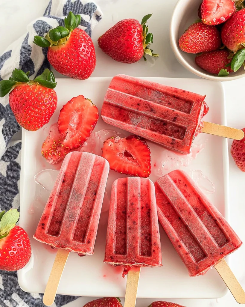 Strawberry Popsicles