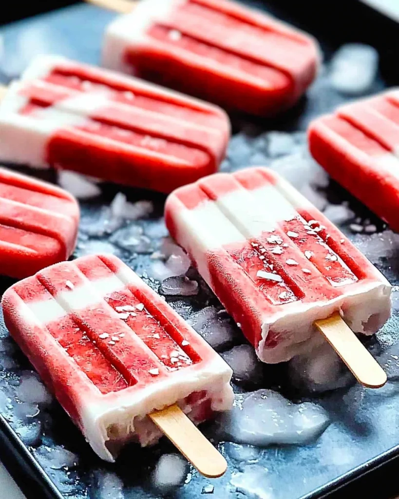 Strawberry Rhubarb Coconut Milk Popsicles