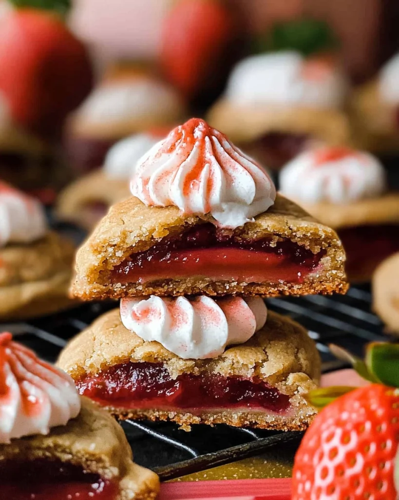 Strawberry Rhubarb Pie Cookies