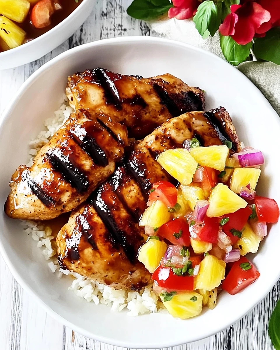 Teriyaki Grilled Chicken with Pineapple Salsa