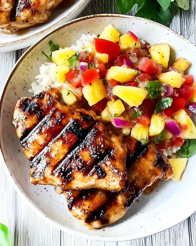 Teriyaki Grilled Chicken with Pineapple Salsa