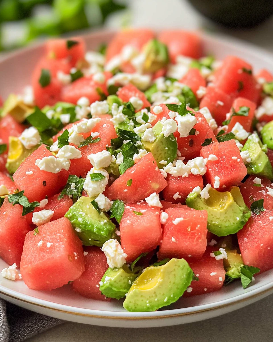 Watermelon Avocado Salad with Feta