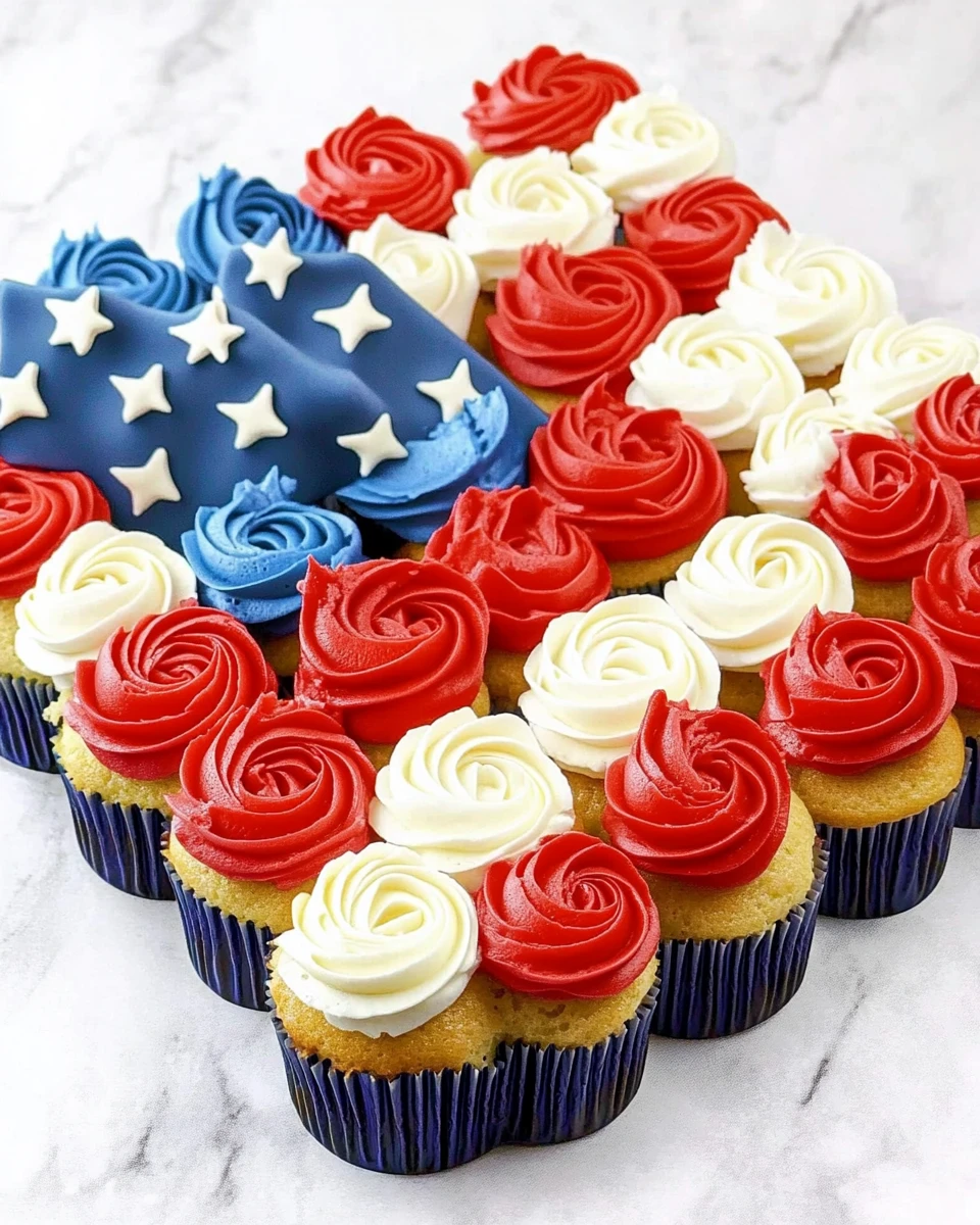 American Flag Cupcake Cake