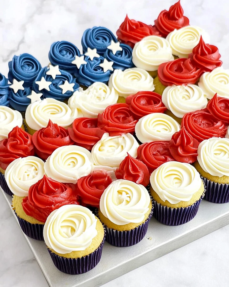 American Flag Cupcake Cake