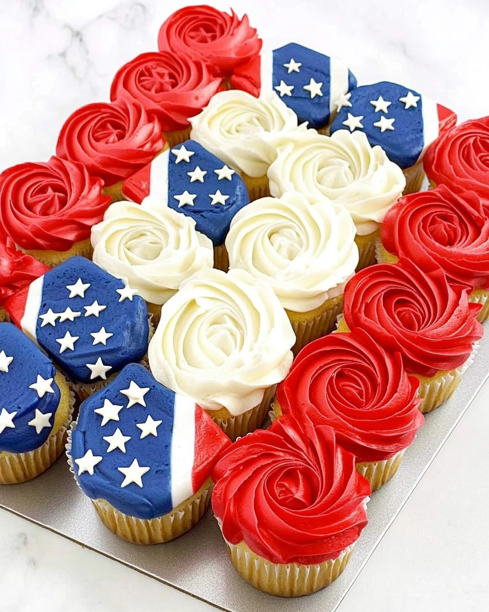 American Flag Cupcake Cake