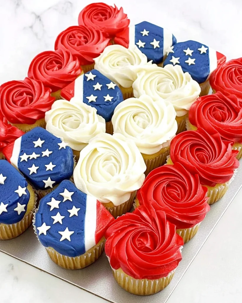 American Flag Cupcake Cake