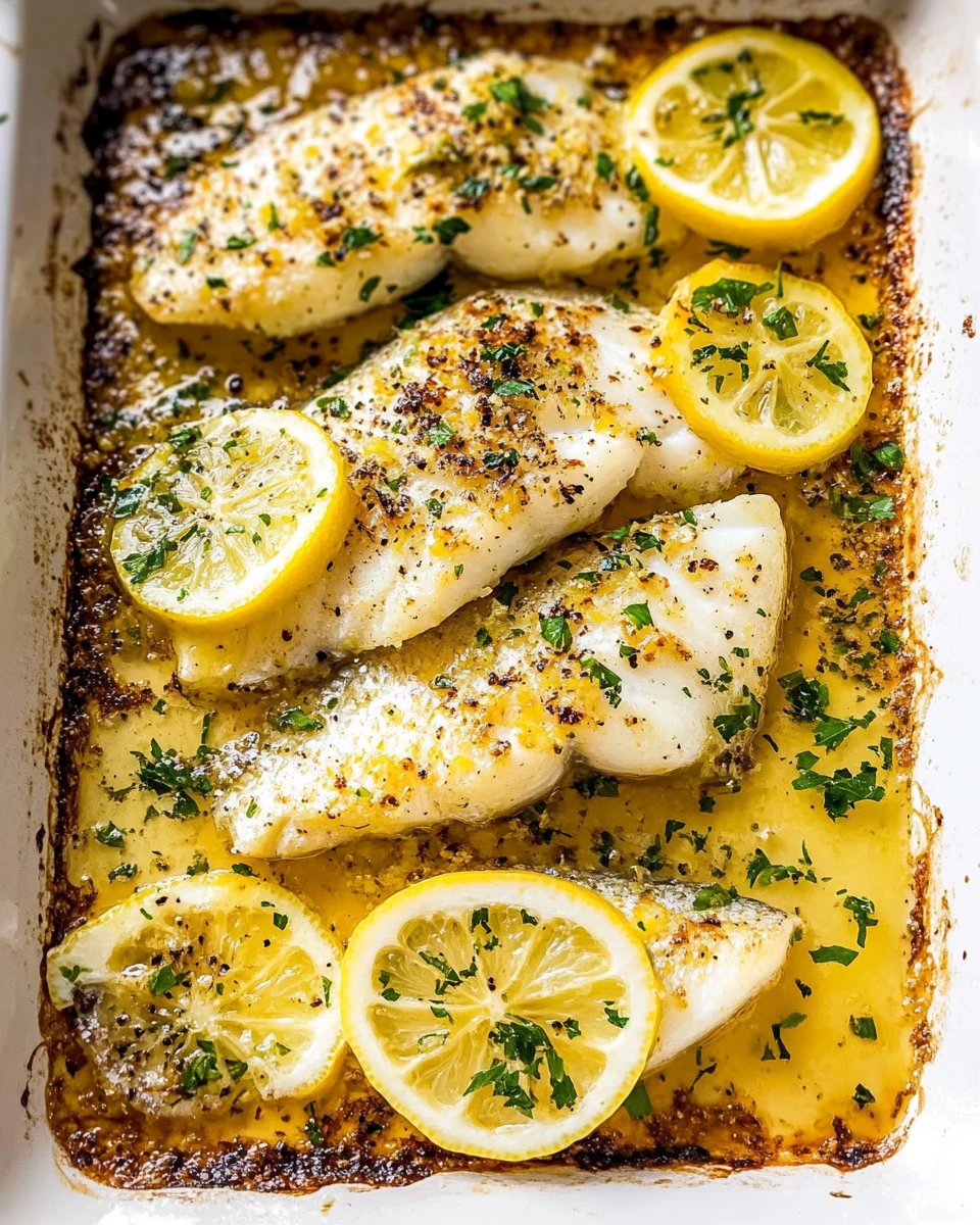 Baked Fish with Lemon Garlic Butter