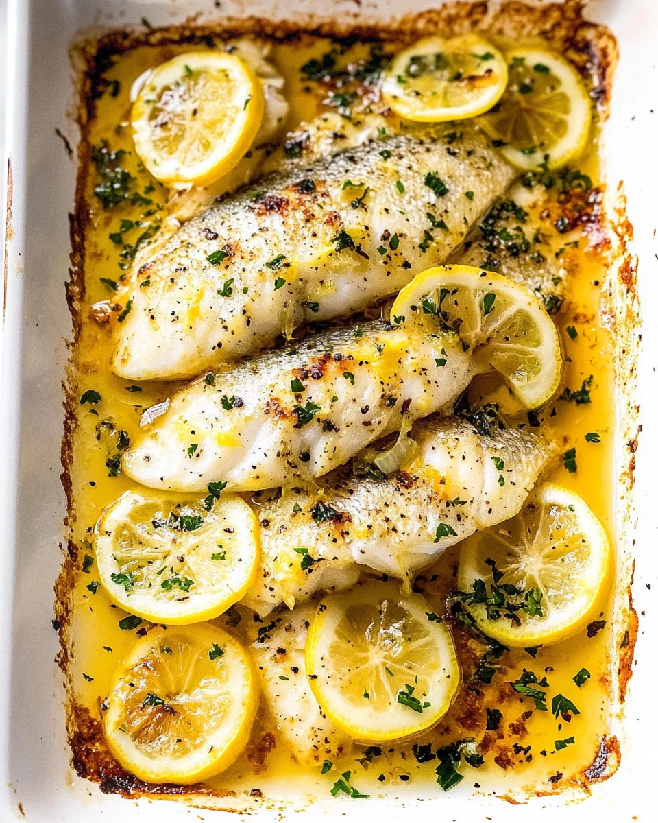 Baked Fish with Lemon Garlic Butter