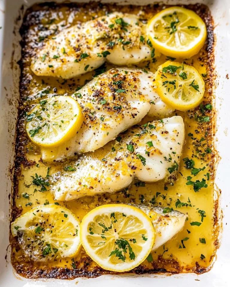 Baked Fish with Lemon Garlic Butter