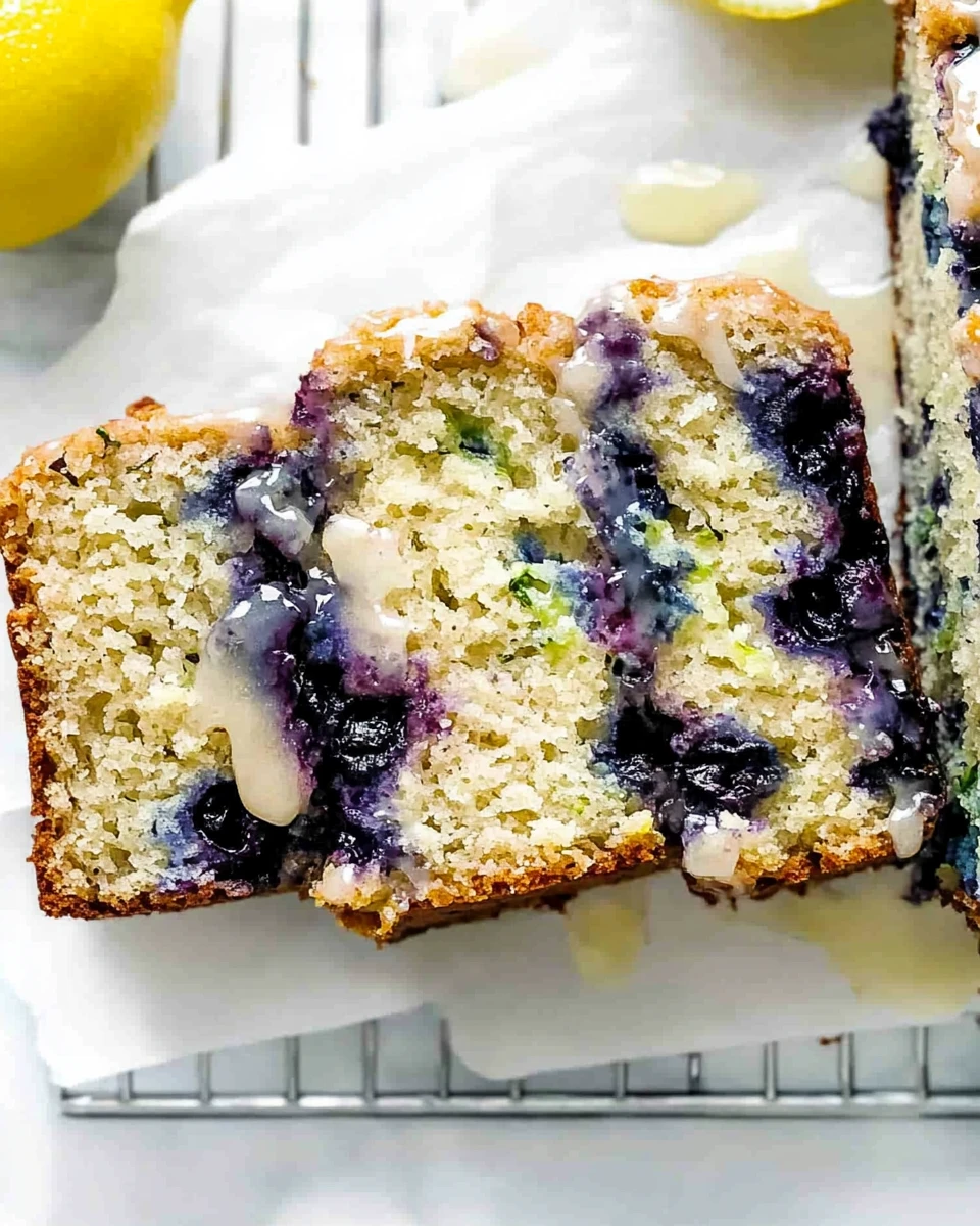 Blueberry Zucchini Bread With Lemon Glaze