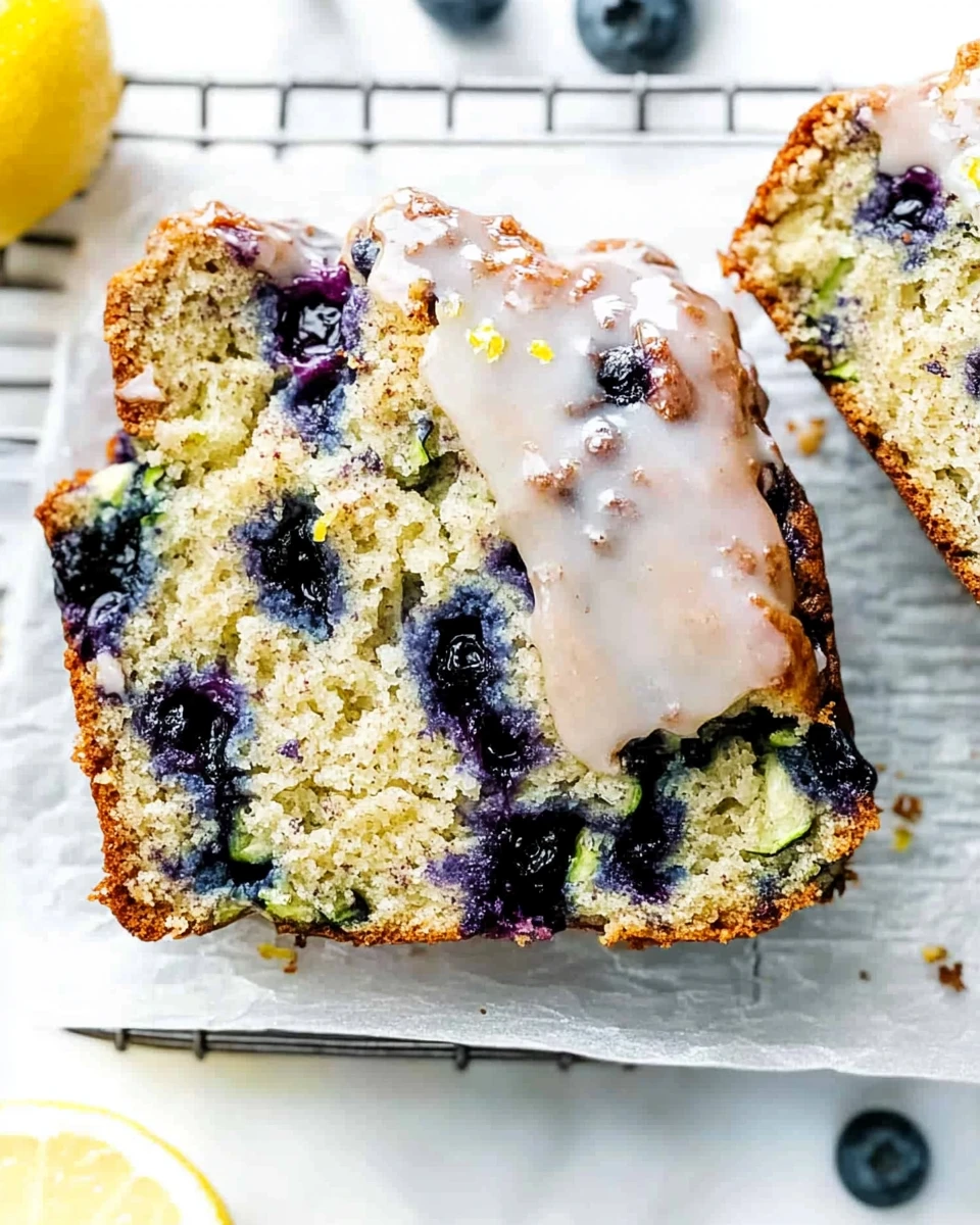 Blueberry Zucchini Bread With Lemon Glaze
