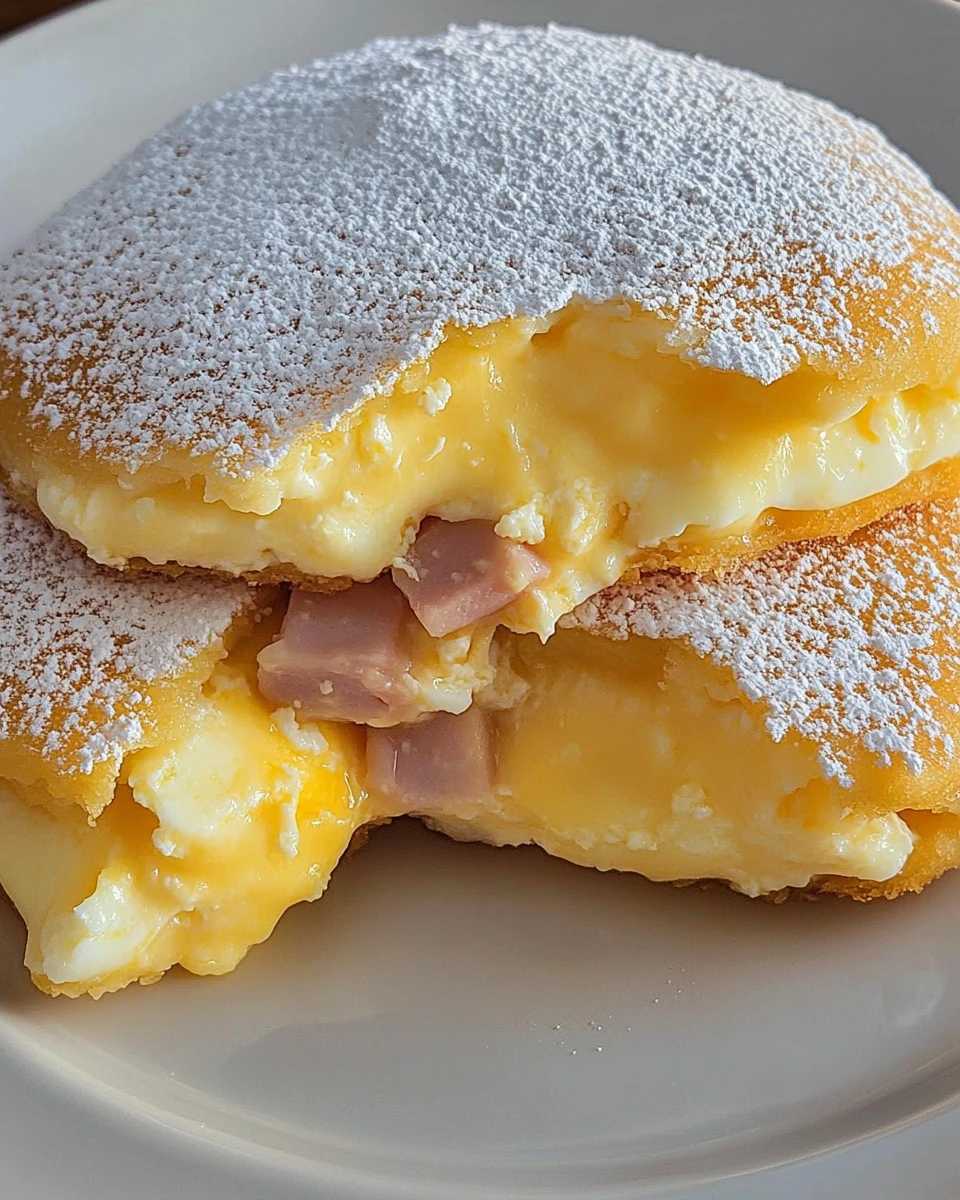 Brazilian Breakfast Tapiocas with Ham, Egg and Cheese