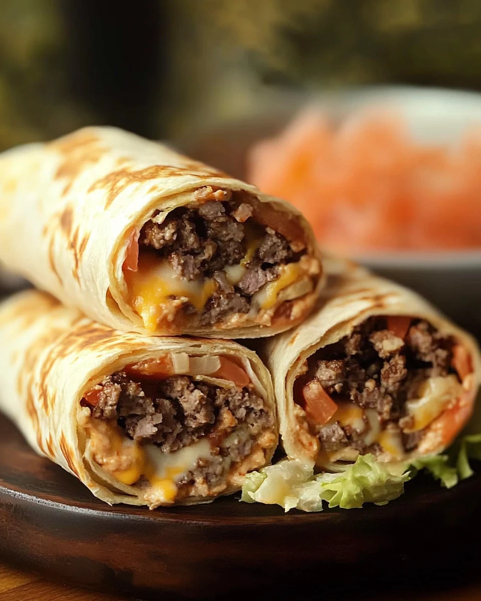 Burrito Style Cheeseburger Wraps