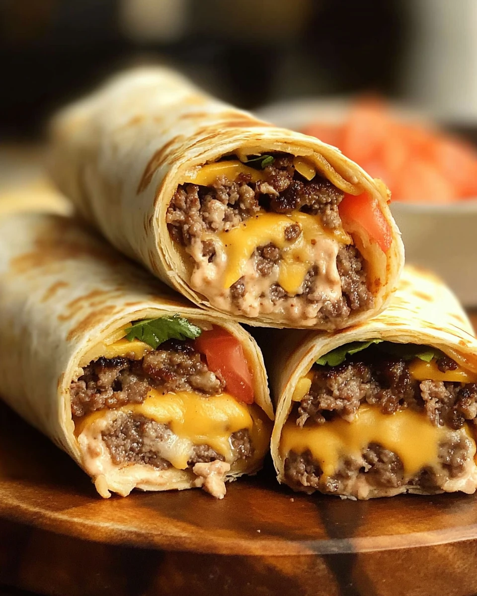 Burrito Style Cheeseburger Wraps