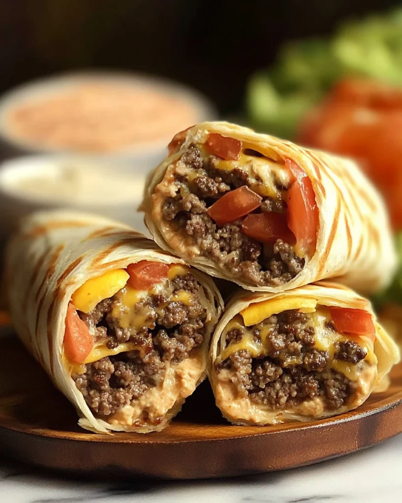 Burrito Style Cheeseburger Wraps